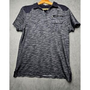 Rock & Republic Shirt Men's L black wash Short Sleeve Stretch Cotton Pockets